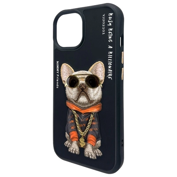 Nimmy Glasses Cool Dog iPhone 15 Case - Blackeng