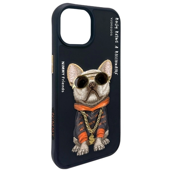 Nimmy Glasses Cool Dog iPhone 15 Case - Blackeng