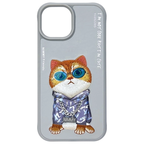 Nimmy Glasses Cool Cat iPhone 15 Case - Grayeng