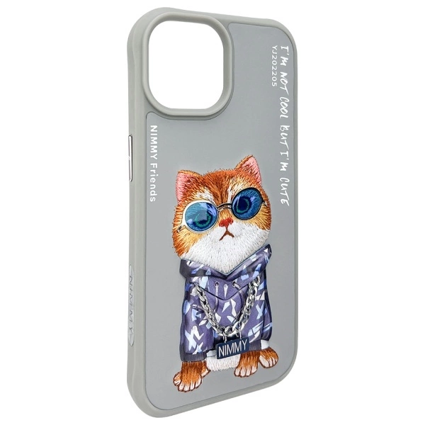 Nimmy Glasses Cool Cat iPhone 15 Case - Grayeng