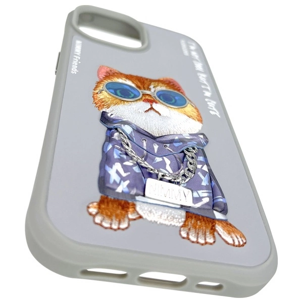 Nimmy Glasses Cool Cat iPhone 15 Case - Grayeng