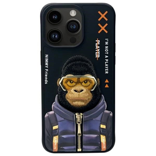 Nimmy Cool&Cute 2.0 Monkey Case for iPhone 15 Pro - Blackeng