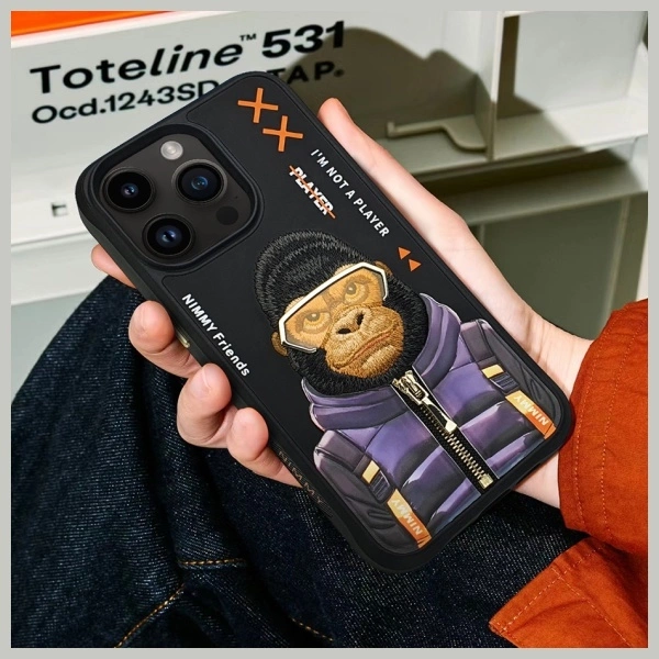 Nimmy Cool&Cute 2.0 Monkey Case for iPhone 15 Pro - Blackeng