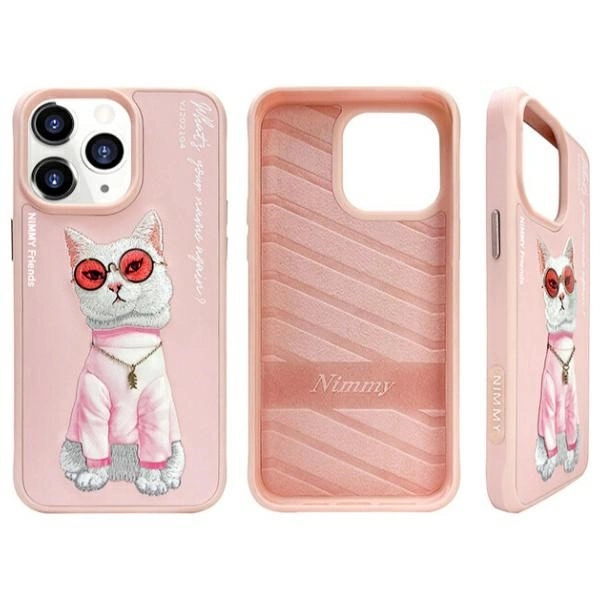 Nimmy Glasses Cool Cat Case for iPhone 15 Pro - Pinkeng