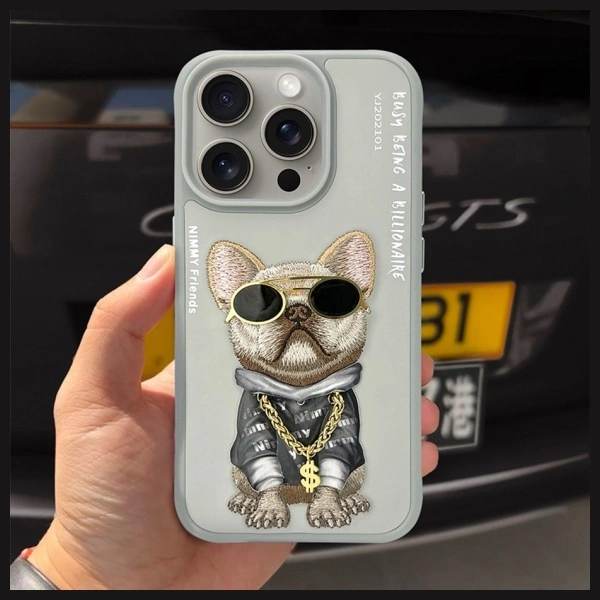 Nimmy Glasses Cool Dog iPhone 15 Pro Case - Grayeng