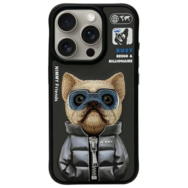 Nimmy Cool&Cute 2.0 Dog Case for iPhone 15 Pro Max - Blackeng