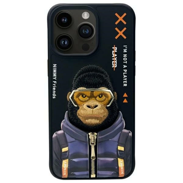 Nimmy Cool&Cute 2.0 Monkey Case for iPhone 15 Pro Max - Blackeng