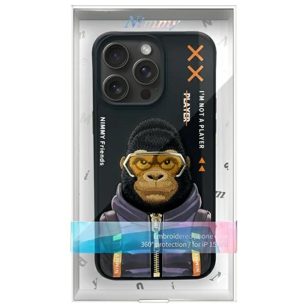 Nimmy Cool&Cute 2.0 Monkey Case for iPhone 15 Pro Max - Blackeng