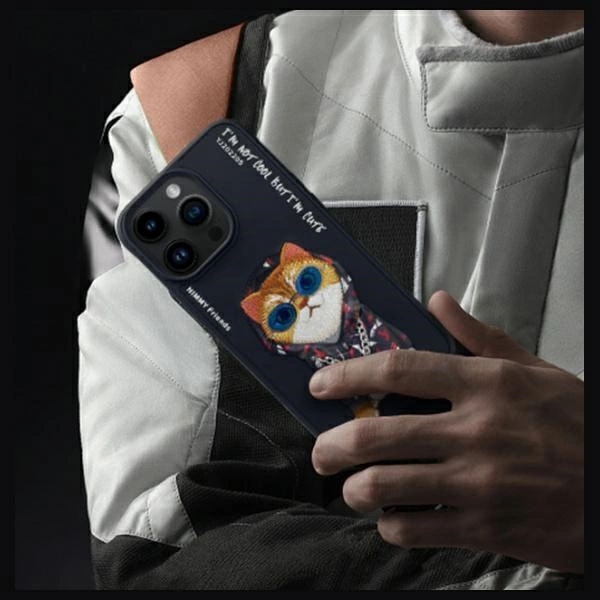 Nimmy Glasses Cool Cat Case for iPhone 15 Pro Max - Blackeng
