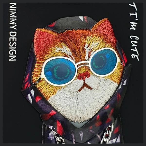 Nimmy Glasses Cool Cat Case for iPhone 15 Pro Max - Blackeng