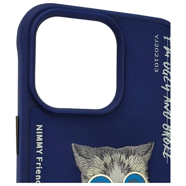 Nimmy Glasses Cool Cat Case for iPhone 15 Pro Max - Blueeng