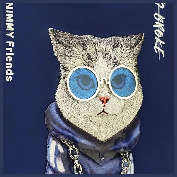 Nimmy Glasses Cool Cat Case for iPhone 15 Pro Max - Blueeng