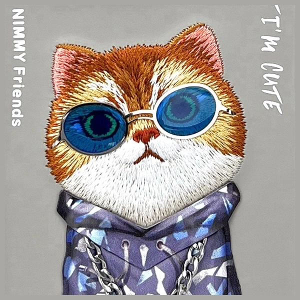 Nimmy Glasses Cool Cat Case for iPhone 15 Pro Max - Grayeng