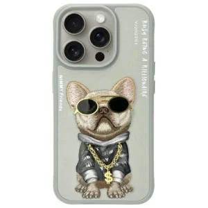 Nimmy Glasses Cool Dog Case for iPhone 15 Pro Max - Grayeng
