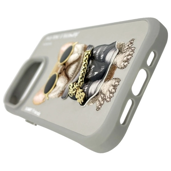Nimmy Glasses Cool Dog Case for iPhone 15 Pro Max - Grayeng