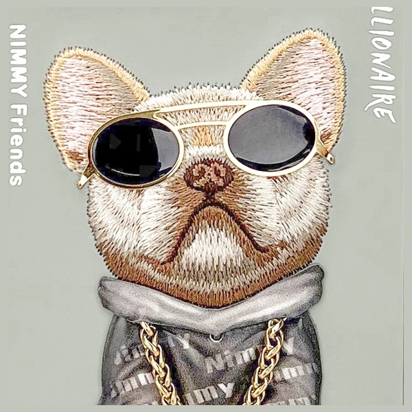 Nimmy Glasses Cool Dog Case for iPhone 15 Pro Max - Grayeng