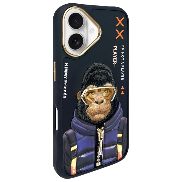 Nimmy Cool&Cute 2.0 Monkey case for iPhone 16 - blackeng