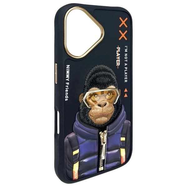 Nimmy Cool&Cute 2.0 Monkey case for iPhone 16 - blackeng
