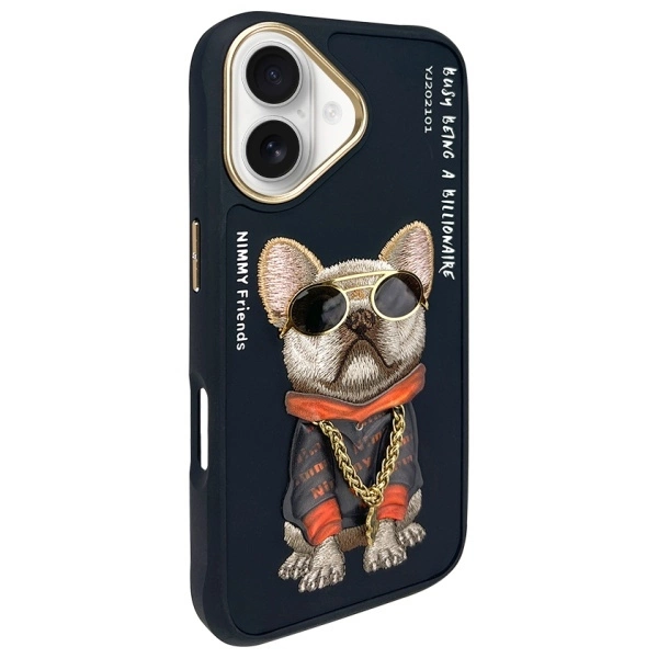 Nimmy Glasses Cool Dog iPhone 16 Case - Blackeng