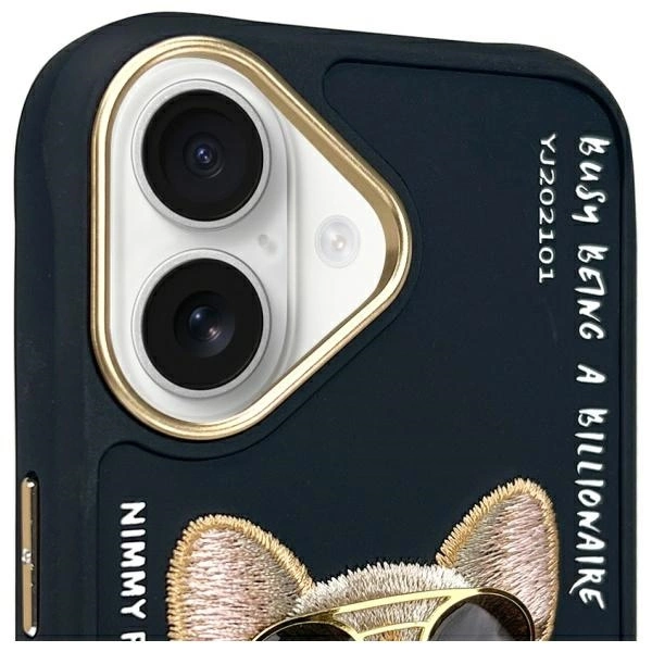 Nimmy Glasses Cool Dog iPhone 16 Case - Blackeng