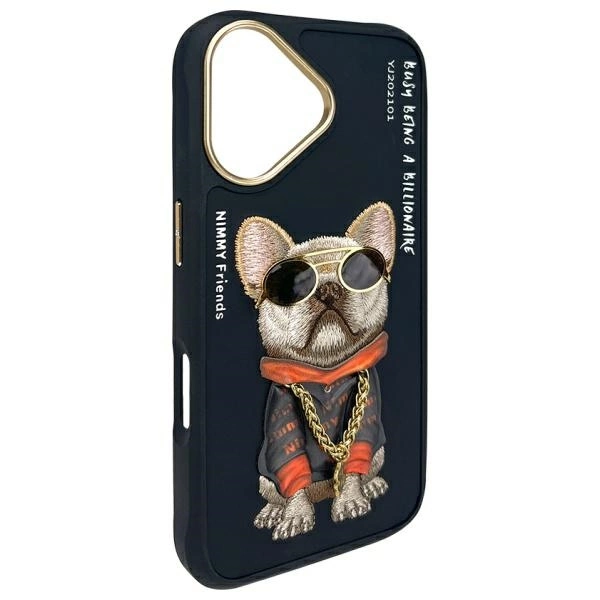 Nimmy Glasses Cool Dog iPhone 16 Case - Blackeng