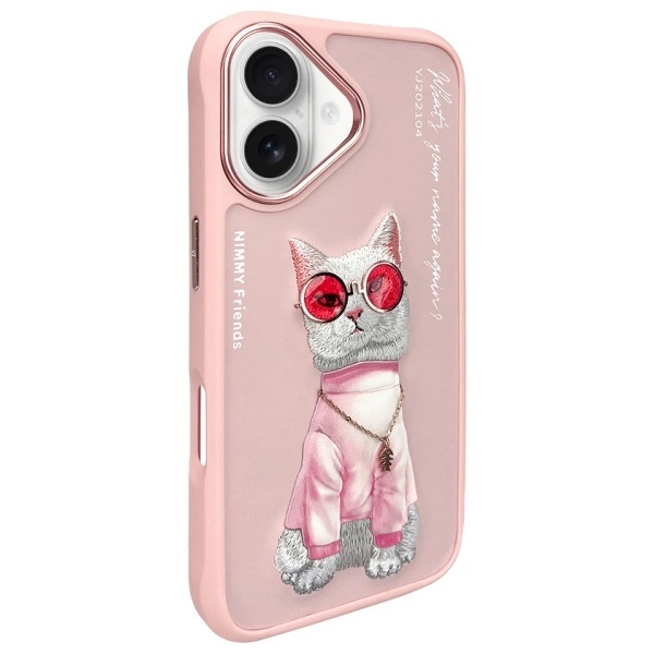 Nimmy Glasses Cool Cat iPhone 16 Case - Pinkeng
