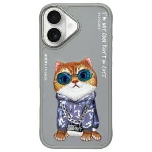 Nimmy Glasses Cool Cat iPhone 16 Case - Grayeng