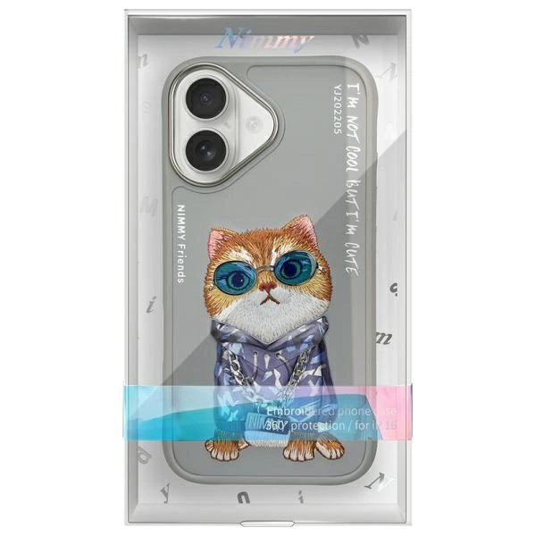 Nimmy Glasses Cool Cat iPhone 16 Case - Grayeng