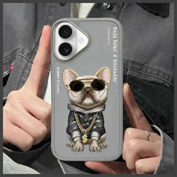 Nimmy Glasses Cool Dog iPhone 16 Case - Grayeng