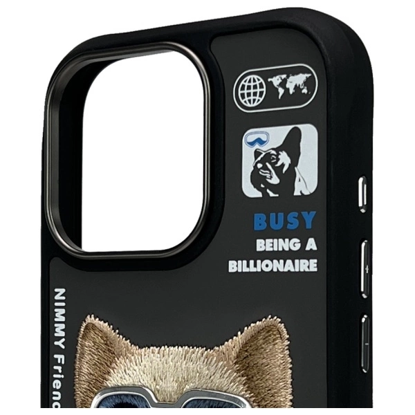 Nimmy Cool&Cute 2.0 Dog Case for iPhone 16 Pro - Blackeng