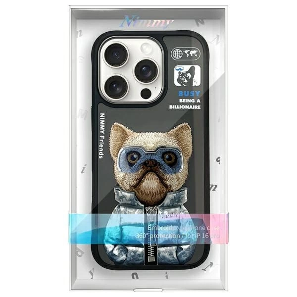 Nimmy Cool&Cute 2.0 Dog Case for iPhone 16 Pro - Blackeng