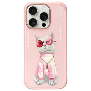 Nimmy Glasses Cool Cat Case for iPhone 16 Pro - Pinkeng