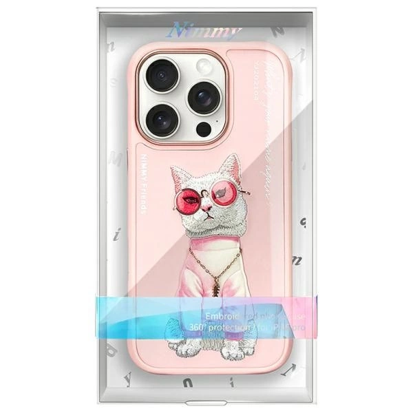 Nimmy Glasses Cool Cat Case for iPhone 16 Pro - Pinkeng