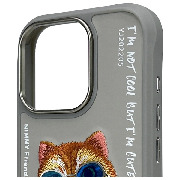 Nimmy Glasses Cool Cat Case for iPhone 16 Pro - Grayeng