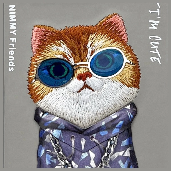 Nimmy Glasses Cool Cat Case for iPhone 16 Pro - Grayeng