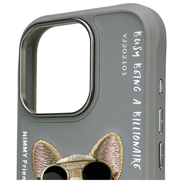 Nimmy Glasses Cool Dog iPhone 16 Pro Case - Grayeng