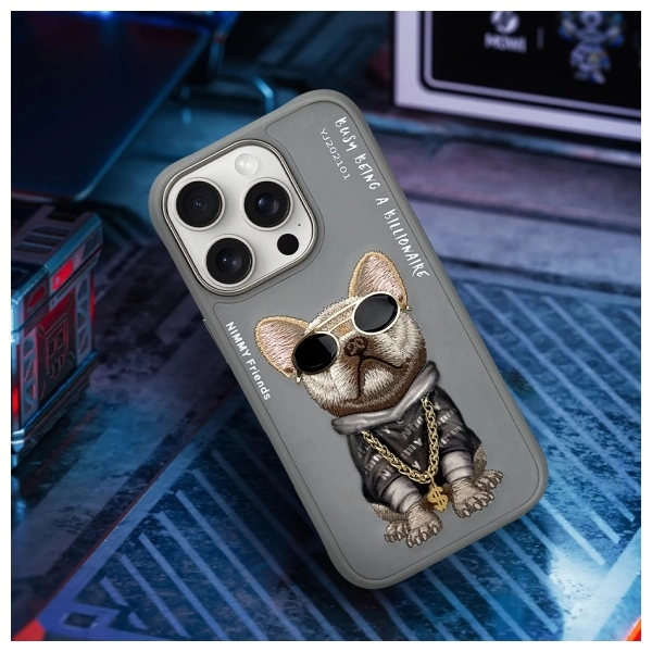 Nimmy Glasses Cool Dog iPhone 16 Pro Case - Grayeng