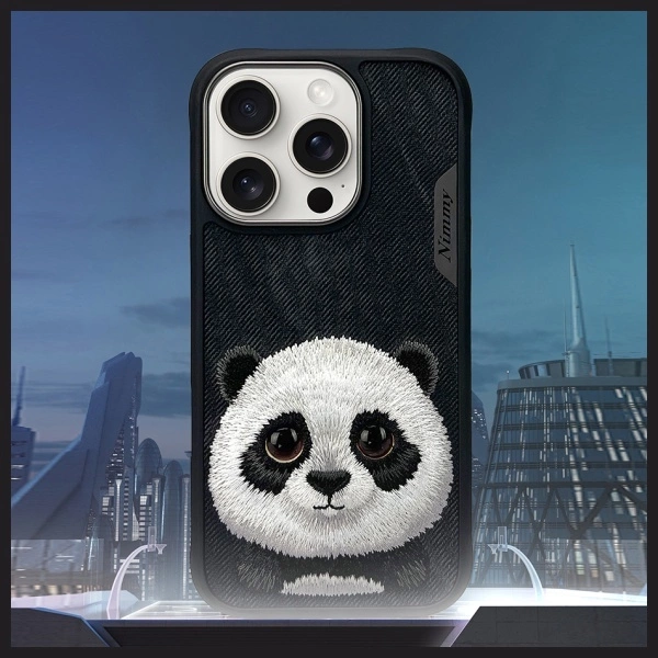 Nimmy Big Eyed Pet 2.0 Panda case for iPhone 16 Pro Max - blackeng