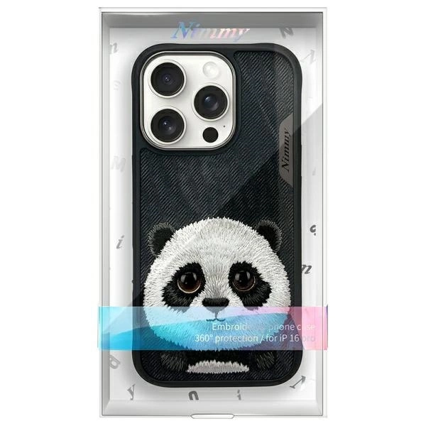Nimmy Big Eyed Pet 2.0 Panda case for iPhone 16 Pro Max - blackeng