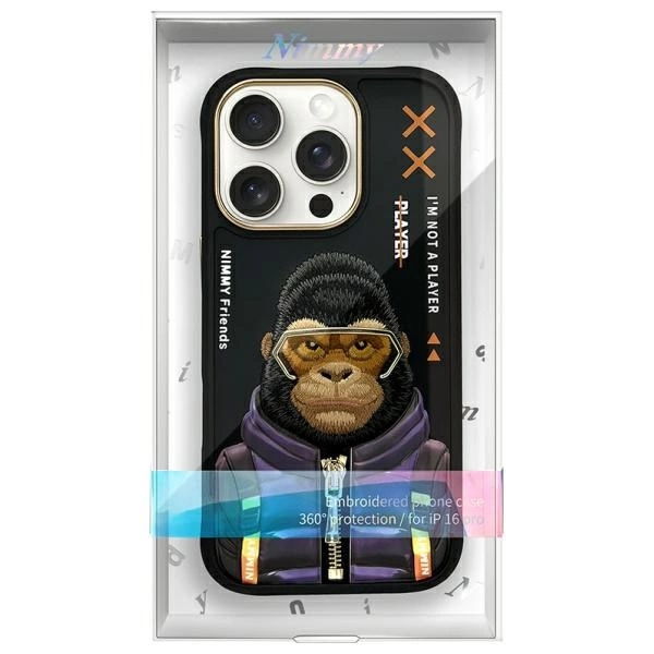 Nimmy Cool&Cute 2.0 Monkey Case for iPhone 16 Pro Max - Blackeng