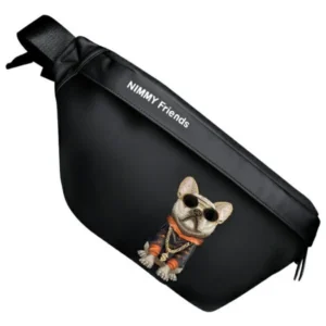 Nimmy Crossbody Glasses Cool Dog Shoulder Bag - Blackeng