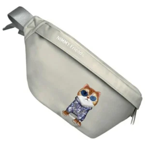 Nimmy Crossbody Glasses Cool Cat Shoulder Bag - Grayeng