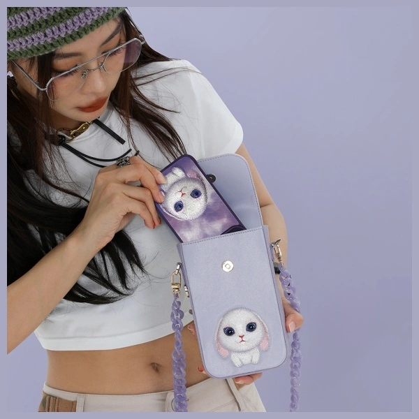 Nimmy Big Eyed Pet 2.0 Rabbit Phone Bag - Purpleeng