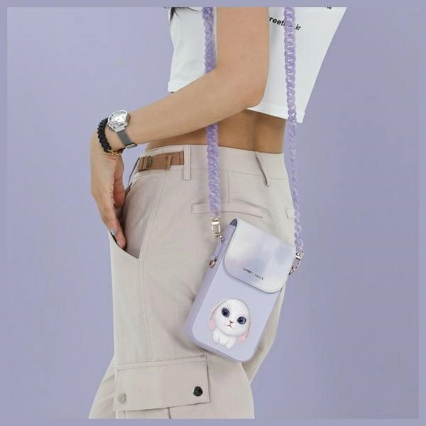 Nimmy Big Eyed Pet 2.0 Rabbit Phone Bag - Purpleeng