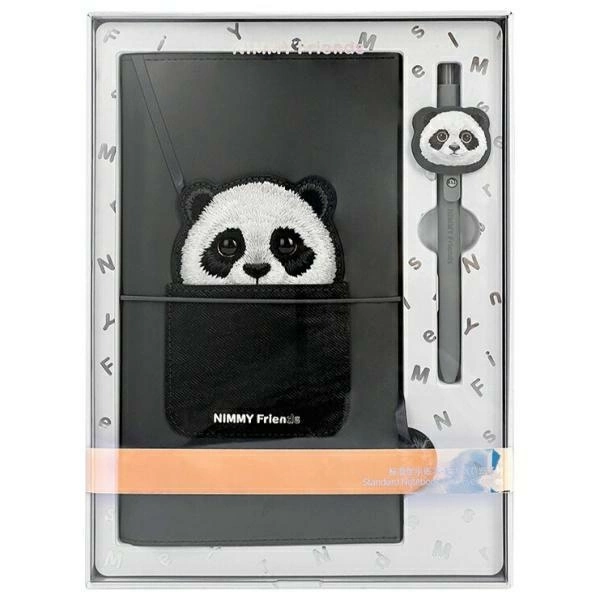 Nimmy Big Eyed Pet 2.0 Panda 2-in-1 Notebook + Pen Set - Blackeng