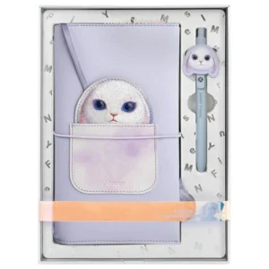 Nimmy Big Eyed Pet 2.0 Rabbit 2-in-1 Notebook + Pen Set - Purpleeng
