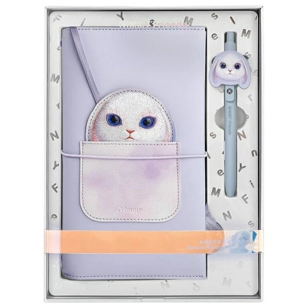Nimmy Big Eyed Pet 2.0 Rabbit 2-in-1 Notebook + Pen Set - Purpleeng