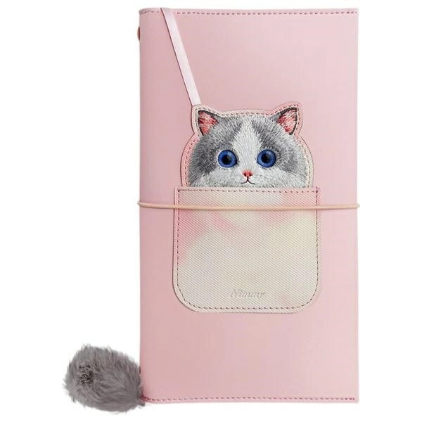 Nimmy 2in1 notebook + pen pink Big Eyed Pet 2.0 Cat seteng