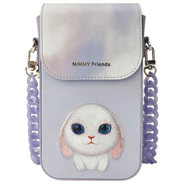 Nimmy Big Eyed Pet 2.0 Rabbit 3-in-1 Phone Bag + Wallet + Tracker Case - Purpleeng