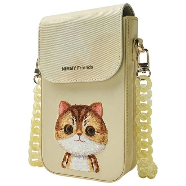 Nimmy Big Eyed Pet 2.0 Cat 3-in-1 Set: Phone Bag + Wallet + Tracker Case - Beigeeng